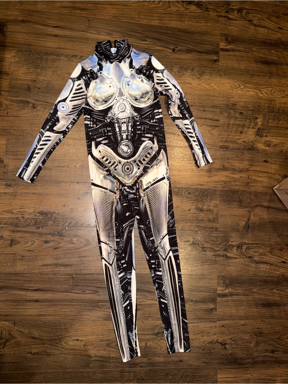 Women’s Black & White Robot Print Jumpsuit